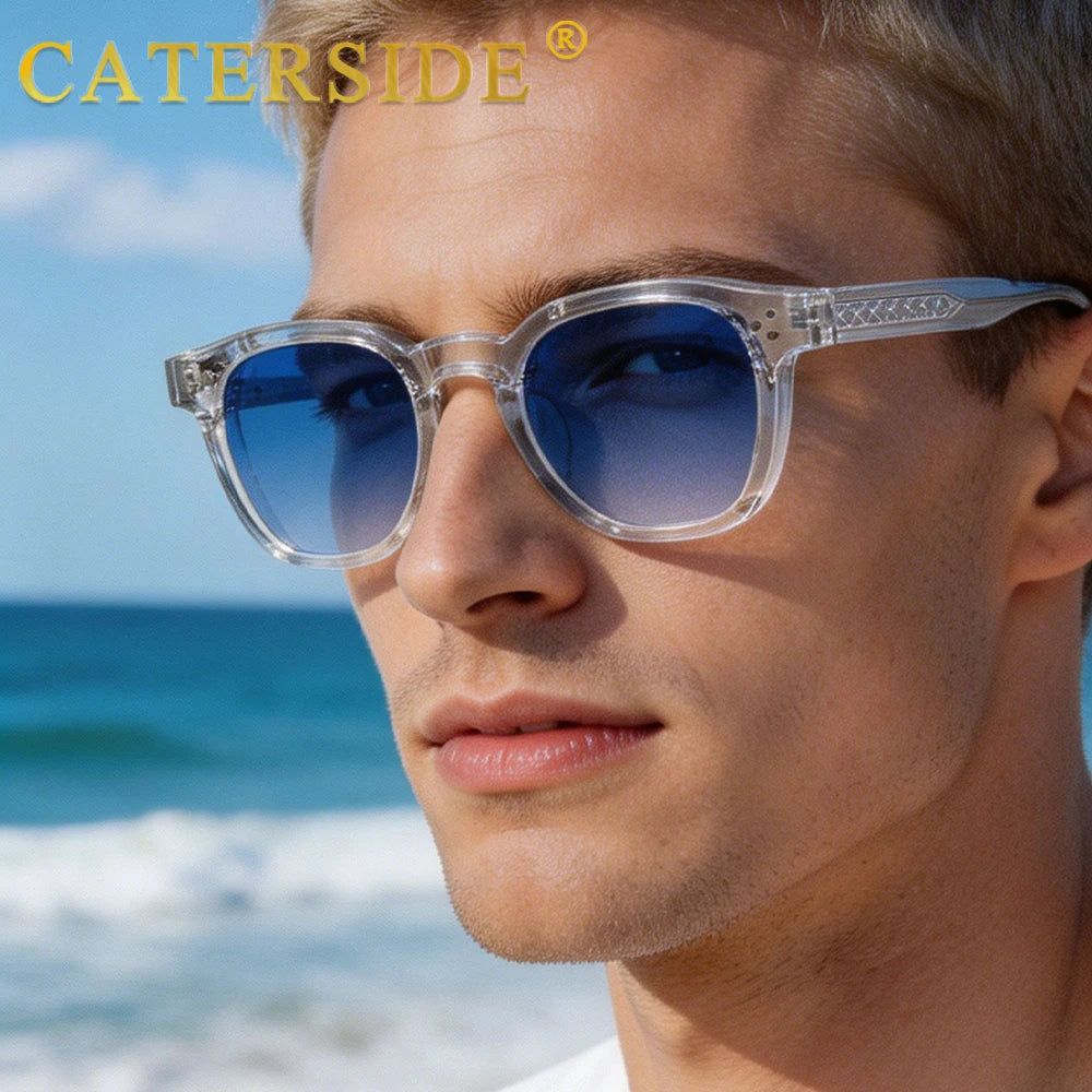 CATERSIDE New Fashion Punk Men Sunglasses Frame Square Personalized Design Sun Glasses Women Travel Party Business Festival Gift
