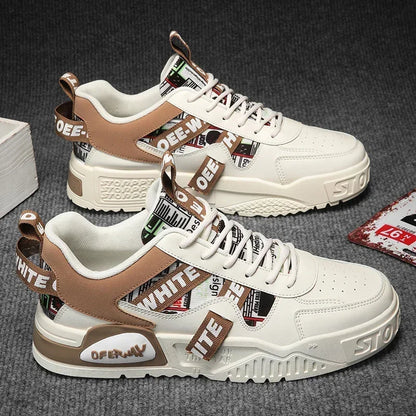 Scarpe da skateboard da uomo, sneakers estive, in pelle, casual, alla moda, per attività all'aperto, corsa, sport, escursionismo, tennis, con zeppa, di marca, di lusso