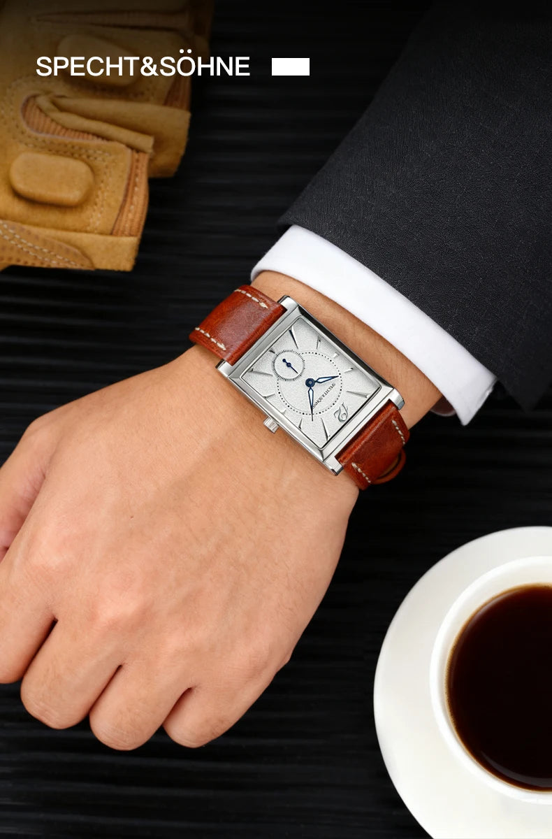 Orologio da uomo in acciaio inossidabile. Forma della cassa: rettangolare