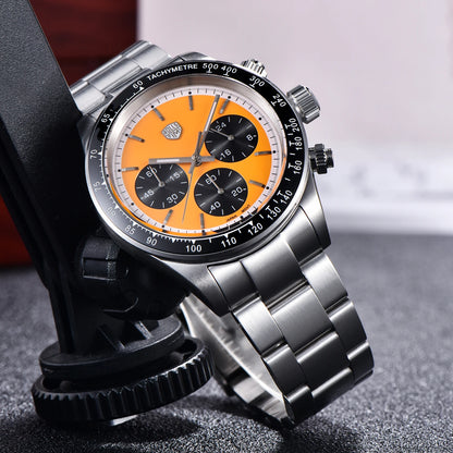 montre pour homme RollsTimi – Chronographe à quartz de luxe, verre saphir avec traitement antireflet, étanche, lumineuse – Idée cadeau pour homme