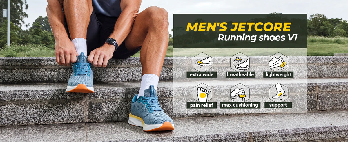 FitVille Pánske športové bežecké topánky – priedušné, ľahké tenisky pre opuchnuté nohy – široké topánky – športová tréningová obuv