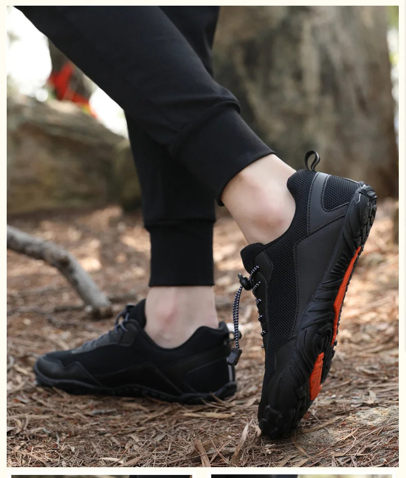 Męskie buty turystyczne typu „barefoot” – oddychające buty sportowe do aktywności na świeżym powietrzu, buty wspinaczkowe, buty trekkingowe, antypoślizgowe, wygodne, męskie buty codzienne do biegania