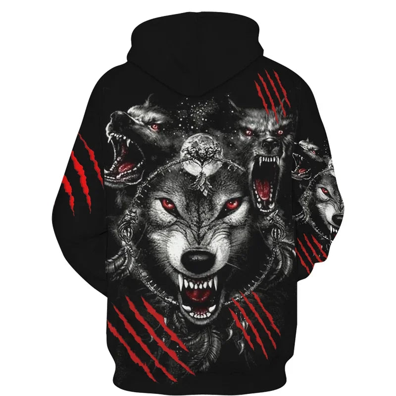 Cool 3D Wolf Printed Zipper Hoodies Fashion Men/Women Streetwear Hooded Jacket Coat Unisex Casual Hip Hop Pullover Sweatshirts