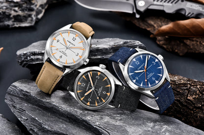 Orologi CORGEUT NH35/MIYOTA 8215 da uomo con cinturino in pelle, meccanici automatici, vetro zaffiro, orologi alla moda, casual e sportivi