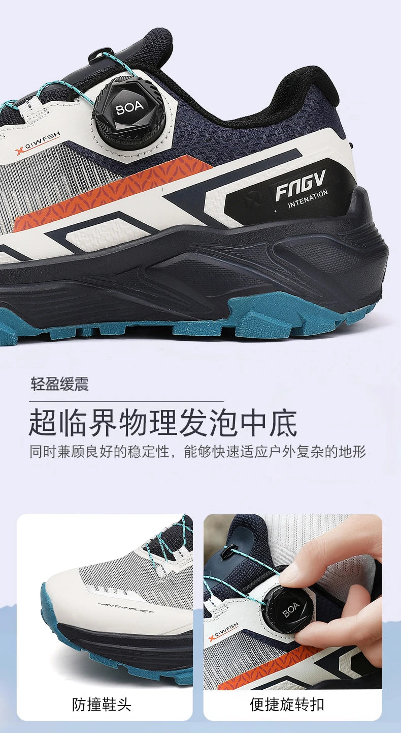 Chaussures de randonnée élégantes pour homme : baskets de trekking résistantes avec doublure moelleuse et chaude pour l'hiver – Chaussures pour homme
