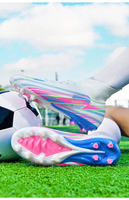 Nouvelles chaussures de football pour hommes, chaussures de match montantes, chaussures de futsal de haute qualité, chaussures de football d'intérieur antidérapantes, baskets d'extérieur, crampons pour gazon, meilleures v