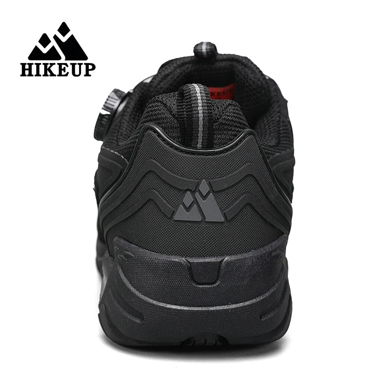 HIKEUP: Zapatos de piel para hombre, zapatillas de senderismo para actividades al aire libre, zapatillas de trekking para turismo, zapatillas de trail running para escalada y montaña, tensor