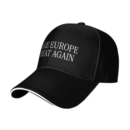 Make Europe Great Again  White Text Sun Baseball Cap Spring Unisex-Teens  Hip Hop Hats Casual Outdoor Sports Baseball Caps