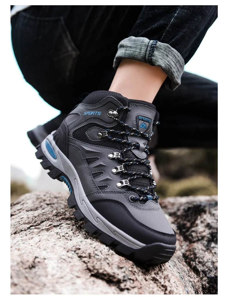 Outdoor Waterproof Hiking Boots Men's Women's Spring And Autumn Hiking Wear-resistant Mountain Sports Boots Hunting Sports Shoes