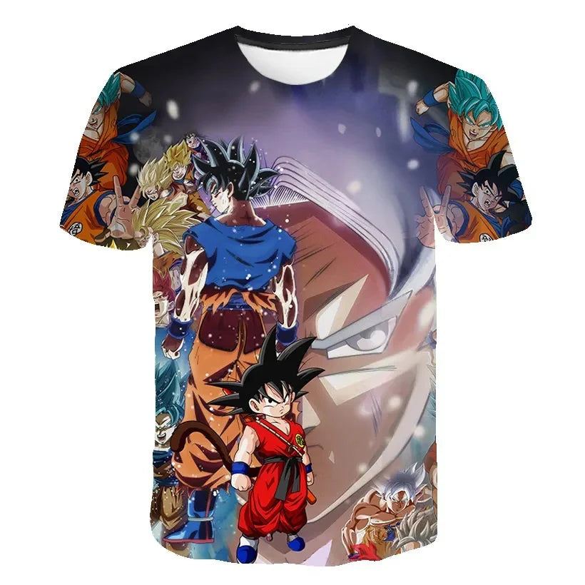 Herre-T-shirts Dragon Ball Z-T-shirt Drengetøj Børnetøj Sommer T-shirts med korte ærmer Børnetøj med tegneseriefigurer T-shirts til baby-drenge