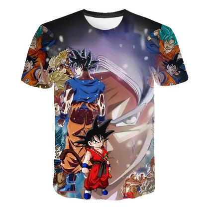Herre-T-shirts Dragon Ball Z-T-shirt Drengetøj Børnetøj Sommer T-shirts med korte ærmer Børnetøj med tegneseriefigurer T-shirts til baby-drenge