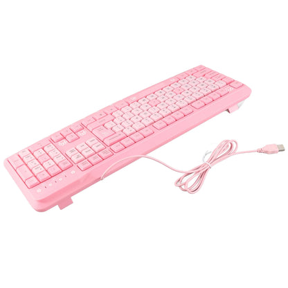 Tastiera cablata USB da 104 tasti ultrasottile, cute cartoon, ergonomica, Plug and Play per PC domestici e laptop