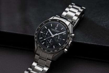 montre PAGANI DESIGN Moon – Chronographe à quartz de luxe pour homme, style sportif, verre saphir avec traitement antireflet, affichage luminescent