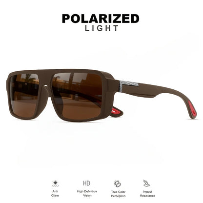 Classic Retro Punk Polarized Square Sunglasses - UV400 Unisex for Daily Casual, Outdoor Sports, Fishing & Driving