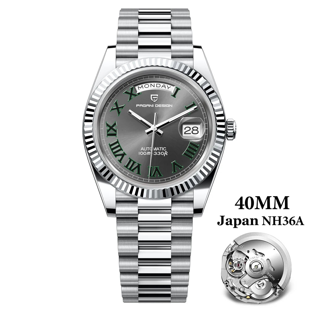PAGANI DESIGN 2024 New DD40 NH36A Men's Watches Luxury Automatic Mechanical Watch For Men AR Sapphire Glass Date Wrist watch Men