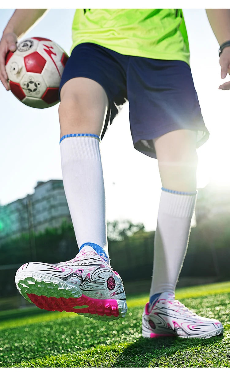 Kids Youth Soccer Cleats Football Shoes Men Non-Slip Breathable Lightweight Training Sneakers Boys Children Football Match Boots