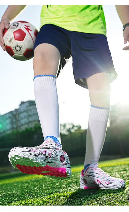 Kids Youth Soccer Cleats Football Shoes Men Non-Slip Breathable Lightweight Training Sneakers Boys Children Football Match Boots