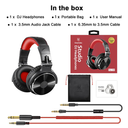 Oneodio Professional DJ Headphones Over Ear Studio Monitor Headset With Microphone HIFI Wired Bass Gaming Headset For Phone