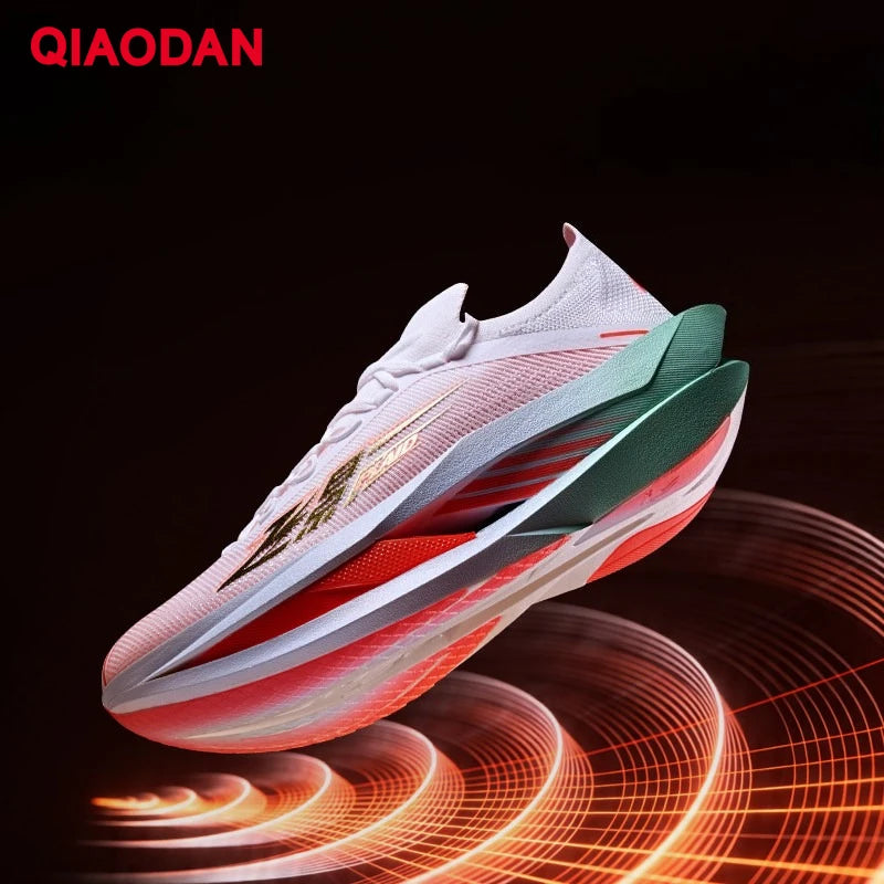 QIAODAN Feiying Plaid 3 Men's Running Shoes 2026 Carbon Plate Marathon Racing Sneakers Lightweight Breathable Shoes QDB023262290