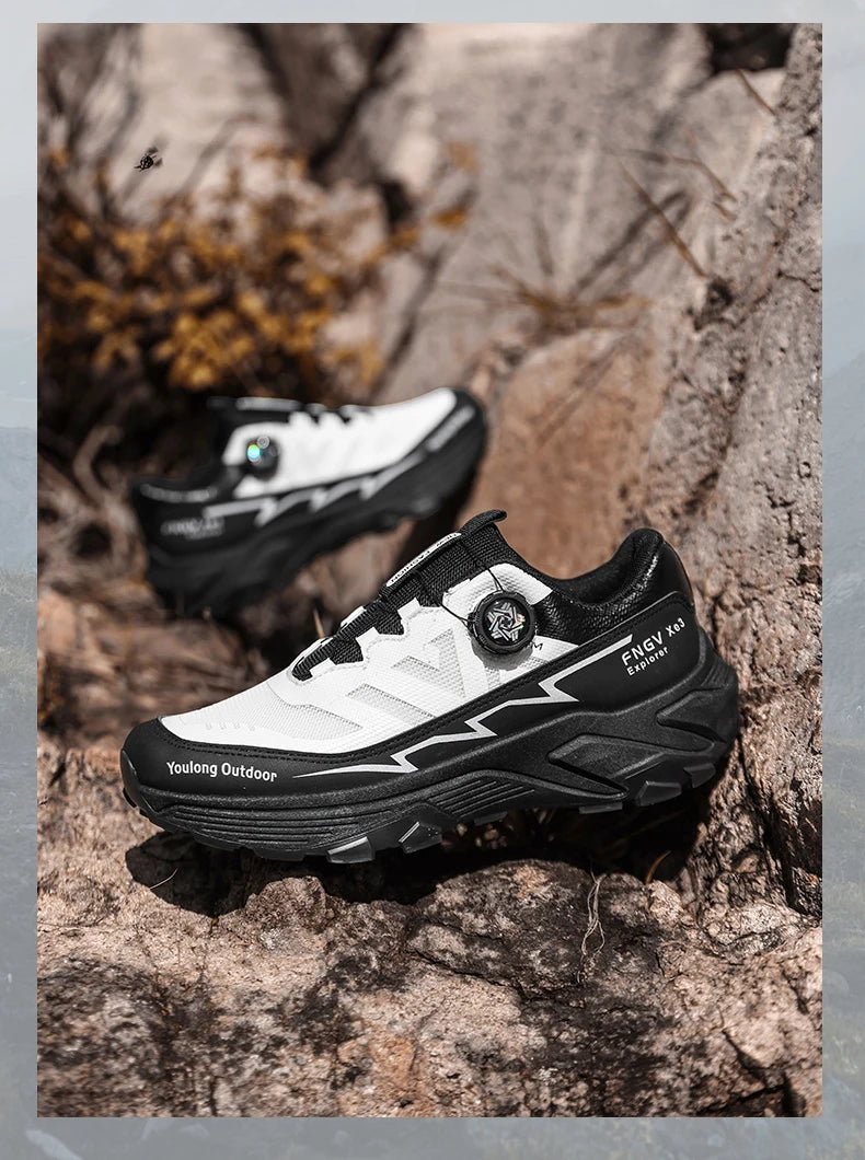 Chaussures de randonnée respirantes pour homme — Boucle rotative, semelle antidérapante