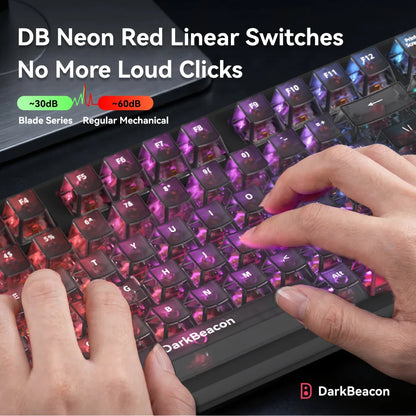 DarKBeacon RGB 87 Tasten kompaktes TKL-Keyboard, USB-kabelgebunden, Hot-Swappable, leise mechanische Tastatur für Windows-Laptop, PC, Gaming und Arbeit