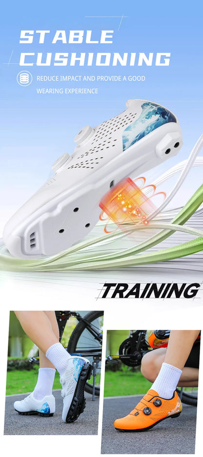 Profesjonalne męskie buty do kolarstwa szosowego, buty rowerowe SPD, podeszwa MTB, płaskie, wyścigowe, szybkie, do jazdy w terenie, obuwie rowerowe górskie, pedały sportowe