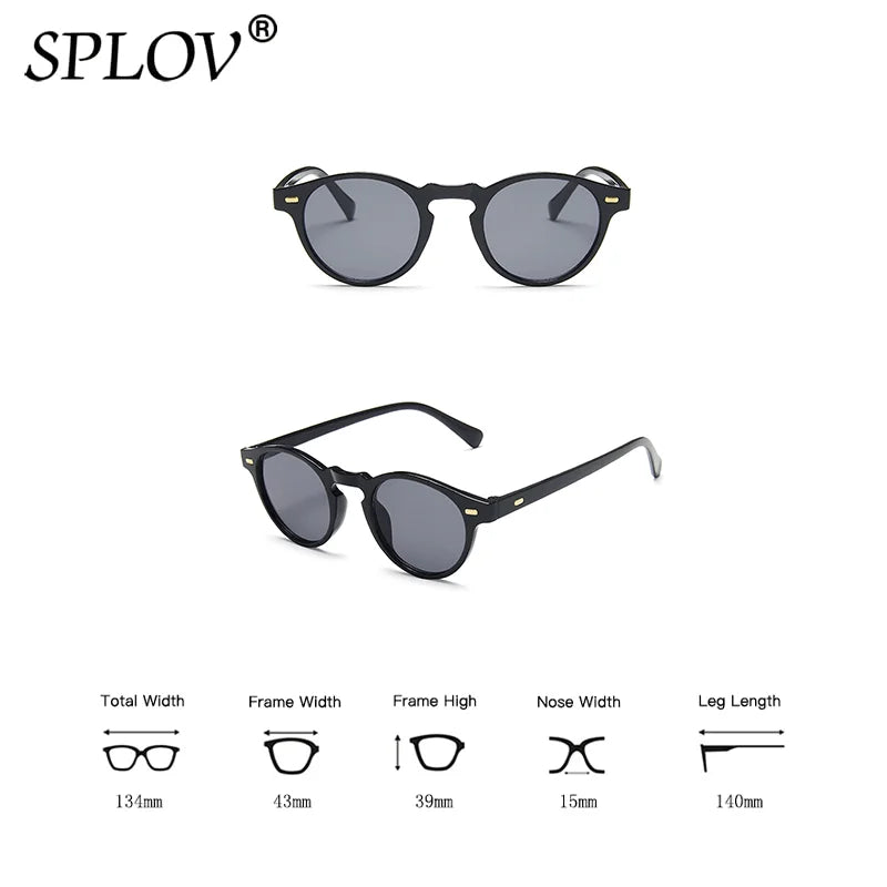 Small Round Sunglasses Men Women Vintage Brand Black Leopard Green TransGrey Shades AntiBlue Light Glasses Trendy Clear Eyewear