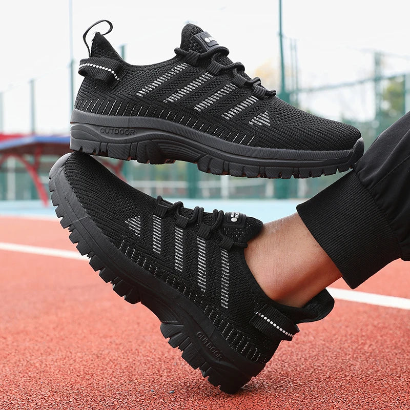 Men's Casual Shoes Breathable Flyknit Mesh Upper Comfortable Outdoor Walking, Cycling, Exercise Shoes for Men Tenis Para Hombre