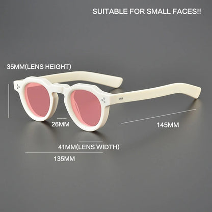 Vintage Polarized Acetate Sunglasses Men Quality Retro Designer Small Sunglasses Women UV400 Handmade Luxury Brand Eyewear