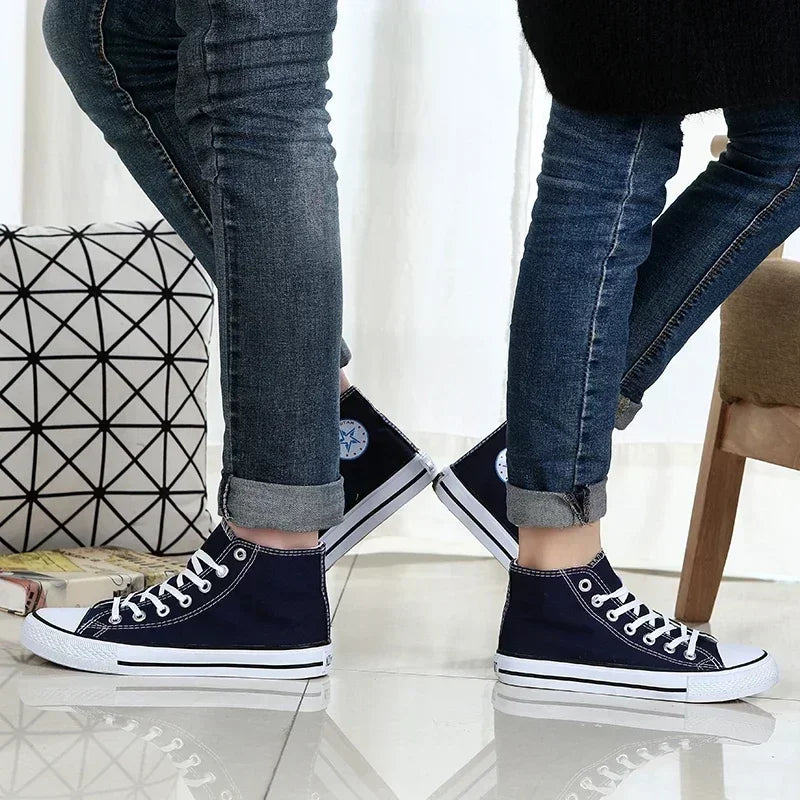 Baskets montantes classiques confortables, chaussures de sport plates, chaussures de marche confortables, mode respirante, toile de loisirs canisée, nouveau