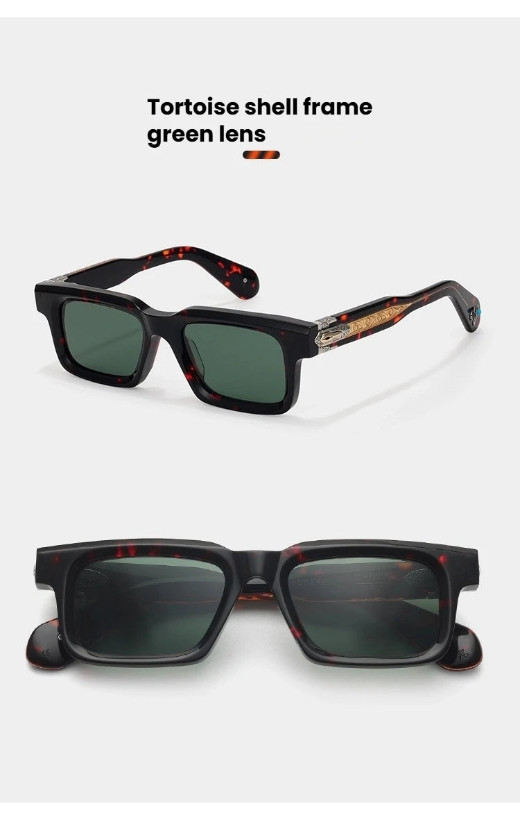 JMM BELVEDERE Vintage Square Retro Sun glasses for man Fashion Women sunglasses 2025 3D Carving and Gemstone Design sunglass man