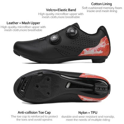 Profesjonalne męskie buty do kolarstwa szosowego, buty rowerowe SPD, podeszwa MTB, płaskie, wyścigowe, szybkie, do jazdy w terenie, obuwie rowerowe górskie, pedały sportowe