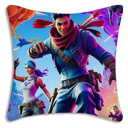 Anime game Fortnites Pillow Covers Cartoon Sofa Decorative Home Double-sided Printing Short Plush Cute Cushion Cover