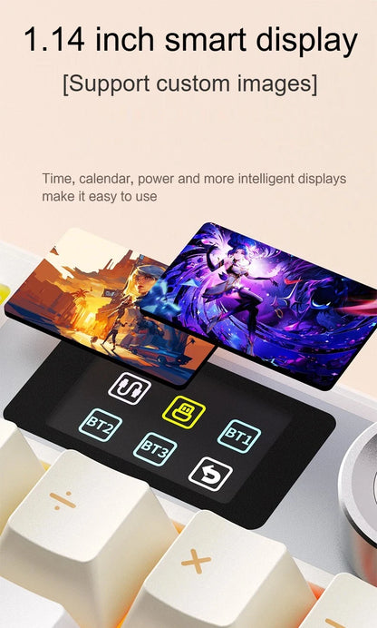 AULA F108 PRO Mechanische Tastatur, individuelles 100-%-Layout, RGB-Hintergrundbeleuchtung, kabellose Bluetooth-Verbindung, HiFi-Switch, Gaming-Tastatur