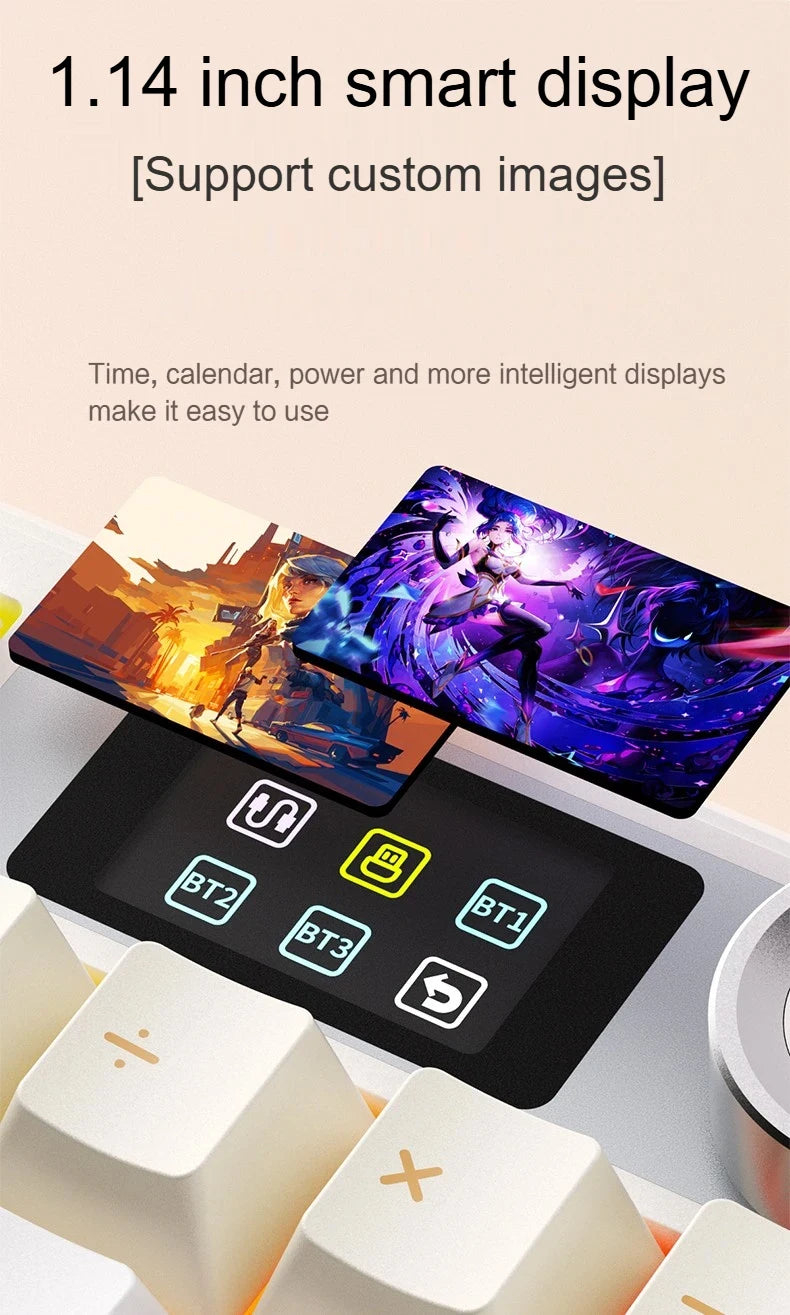 AULA F108 PRO Mechanische Tastatur Custom 100%-Layout RGB-Hintergrundbeleuchtung Kabellos Bluetooth Hifi-Switch Gaming-Tastatur