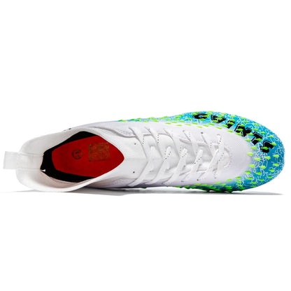Chaussures de football pour hommes et femmes, chaussures de football à tige haute offrant un bon maintien de la cheville, chaussures d’entraînement légères et antidérapantes pour terrains intérieurs et extérieurs.