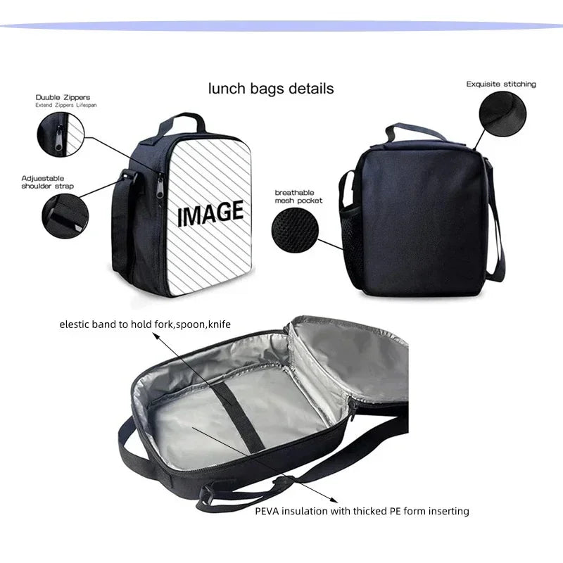 Hot Game Shooting Fortnites Child Insulated Large Capacity Bag for Boy Girl Student Outdoor Resuable Thermal Cooler Lunch Box