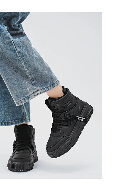 Fashion Casual Sneakers High Top Skateboard Shoes Student Boots Men and Women Trend Wear Resistant Two-color Couples