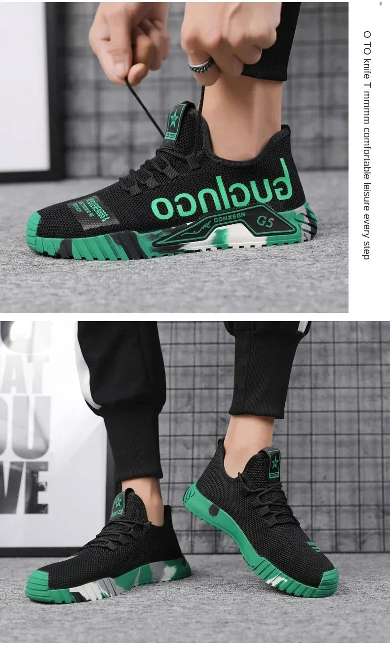 Runing Sport Fashion High Top Sneakers Zapatillas De Deporte 2024 Men Casual Mesh Shoes Light Soft Breathable Vulcanize Shoes