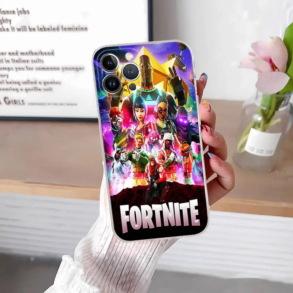 F-Fortnites-Cools Phone Case For IPhone 17 16 15 14 13 12 11 Pro Max Plus Soft Cover Personalized DIY