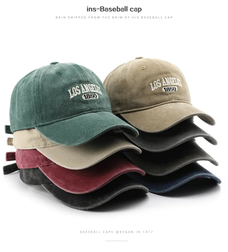 Fashion Casual Baseball Cap for Women Men Cotton Soft Top Hats Unisex Los Angeles Embroidery Snapback Hat Hiking Sunscreen Caps
