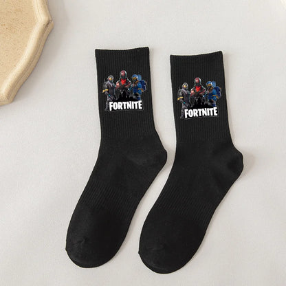 Fortnite Socks Cartoon Game Character Long Socks for Kids and Students in Spring and Autumn Solid Color Cotton Socks Birthday Gifts