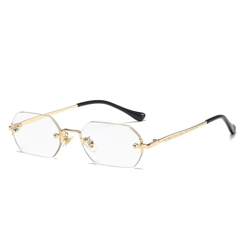 Vintage Rimless Polygon Sunglasses Women Men Luxury Brand Designer Popular Travel Small Frame Sun Glasses Ladies