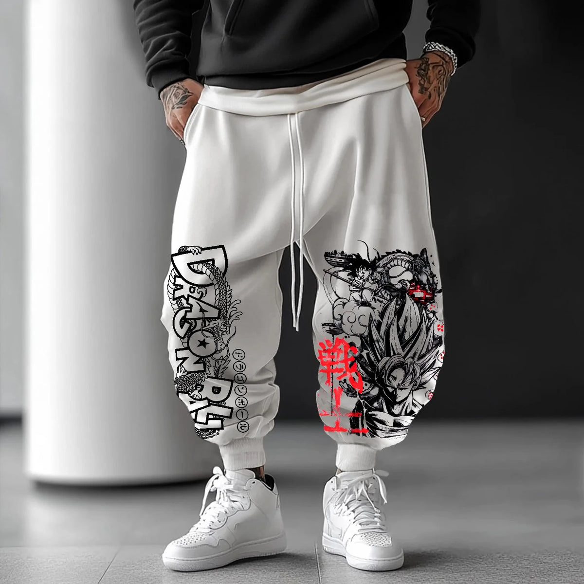2026 Pantaloni sportivi estivi da uomo alla moda con stampa grafica ispirata all’anime giapponese Dragon Ball Z - Majin Buu, stile Harajuku Y2K, abbigliamento streetwear, leggings da esterno