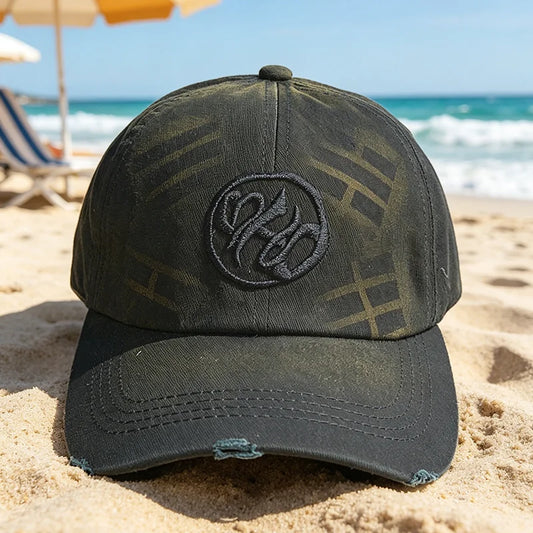 Kpop Embroidered Vintage Washed Baseball Cap Mens Womens Retro Distressed Cotton Dad Hat Streetwear Adjustable Snapback