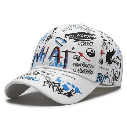 Șapcă de baseball unisex din bumbac cu imprimeu graffiti, pentru femei și bărbați, snapback trendy stil hip-hop, pentru exterior