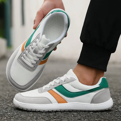 Zapatillas de hombre de puntera ancha, de moda, con suela blanda y horma ancha, calzado informal para exterior, unisex, de malla, tipo «barefoot», tenis de hombre