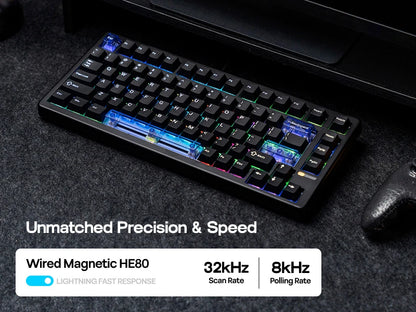 EPOMAKER HE80 75% US-QWERTY-Layout Hot-Swap Creamy Gasket kabelgebundene magnetische Hall-Effekt-Mechaniktastatur DKS SOCD für PC/Mac