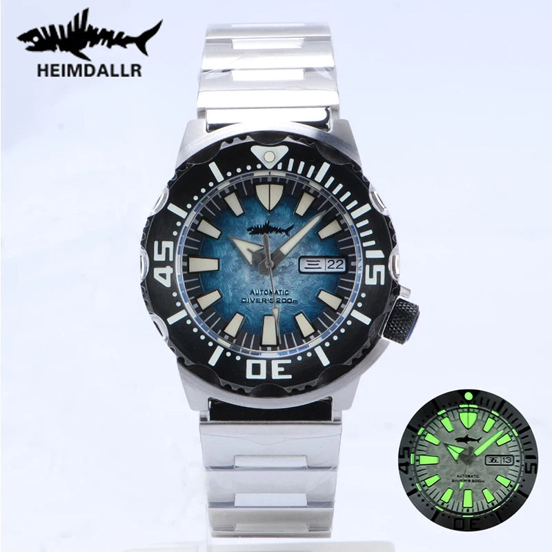 Heimdallr Sharkey Monster V2 Men's Diver Watch 316L Stainless Steel Japan NH36A Movement 200M Waterproof Men Mechanical Watches