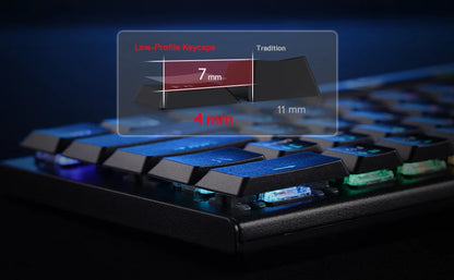 Redragon K618 Horus Wireless RGB Mechanical Keyboard, Bluetooth/2.4GHz/Wired Tri-Mode Low Profile Gaming Keyboards